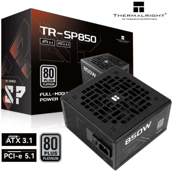 صورة مزود طاقة Thermalright SP-850 بلاتينيوم بقدرة 850W معياري بالكامل بشهادة 80 Plus Platinum - ATX 3.1 (PCIe 5.1)، مروحة ذكية
