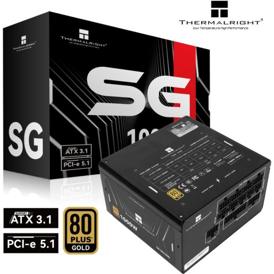 صورة مزود طاقة Thermalright SG-1000 جولد بقدرة 1000W معياري بالكامل بشهادة 80 Plus Gold - ATX 3.1 (PCIe 5.1)، مروحة ذكية
