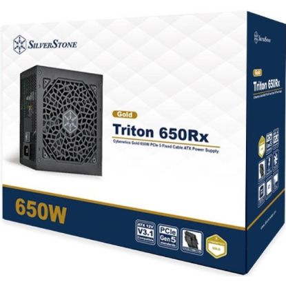 صورة مزود طاقة SilverStone Triton 650Rx جولد بقدرة 650W بكابل ثابت بشهادة 80 Plus Gold - ATX 3.1، موصل PCIe 5.1 (12V-2x6)، مروحة هادئة 120mm