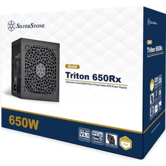 صورة مزود طاقة SilverStone Triton 650Rx جولد بقدرة 650W بكابل ثابت بشهادة 80 Plus Gold - ATX 3.1، موصل PCIe 5.1 (12V-2x6)، مروحة هادئة 120mm