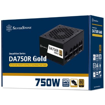 صورة مزود طاقة SilverStone DA750R جولد بقدرة 750W معياري بالكامل بشهادة 80 Plus Gold - ATX 3.1، موصل PCIe 5.1 (12V-2x6)