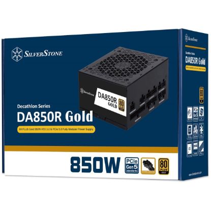 صورة مزود طاقة SilverStone DA850R جولد بقدرة 850W معياري بالكامل بشهادة 80 Plus Gold - ATX 3.1، موصل PCIe 5.1 (12V-2x6)