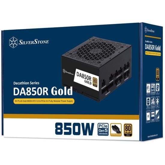 صورة مزود طاقة SilverStone DA850R جولد بقدرة 850W معياري بالكامل بشهادة 80 Plus Gold - ATX 3.1، موصل PCIe 5.1 (12V-2x6)