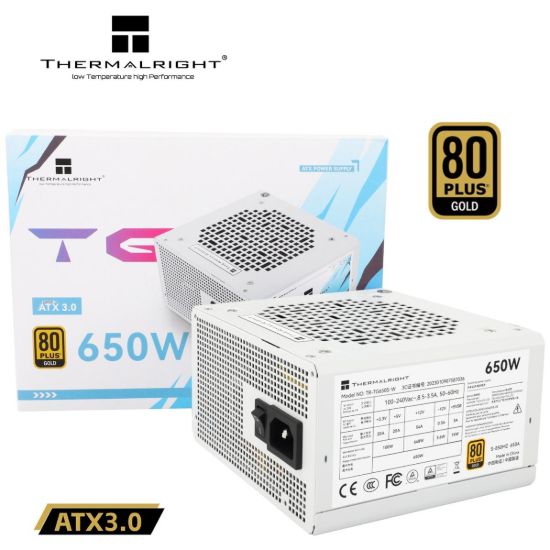 Picture of Thermalright TG-650S-W Gold 650W ATX 3.0 80 Plus Gold Non-Modular Power Supply - Smart Fan, White
