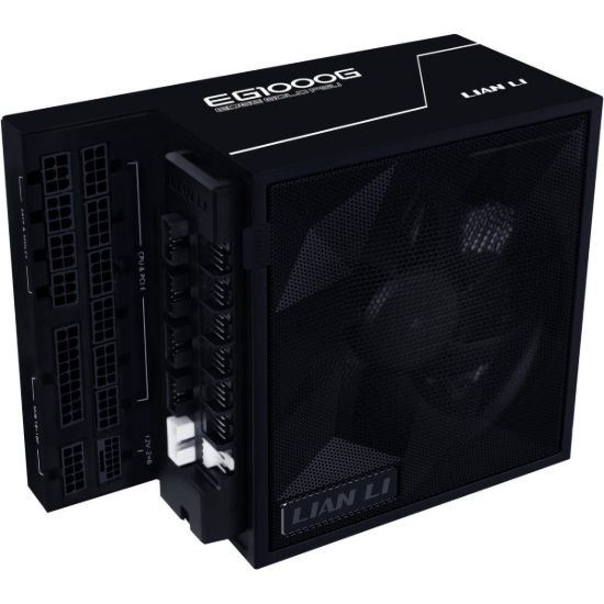 Picture of Lian Li Edge EG1000G 1000W Gold (Black) ATX 3.1 PCIe 5.1 (12V-2x6) 80 Plus Gold Full Modular Power Supply - Braided-Sleeved Cables, Detachable USB Hub w/ 4 Internal USB 2.0 Headers & 6 PWM Headers