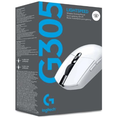 Picture of Logitech G305 Lightspeed Wireless Gaming Mouse - Hero 12K Sensor, 6 Programmable Buttons, Up to 250 Hours Battery Life, White