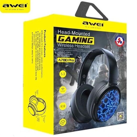 Picture of AWEI A780 Pro Wireless Bluetooth Earphones V5.3 - Bass Stereo Sound, Long Battery Life, Gaming Headset with Mic