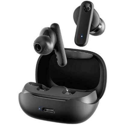 Picture of Skullcandy Smokin True Wireless Buds (Bluetooth 5.2) - In-Ear Earbuds w/ Mic, 20 Hours Total Battery + Rapid Charge Case, Water & Dust Resistant, Call & Media Controls & EQ, True Black