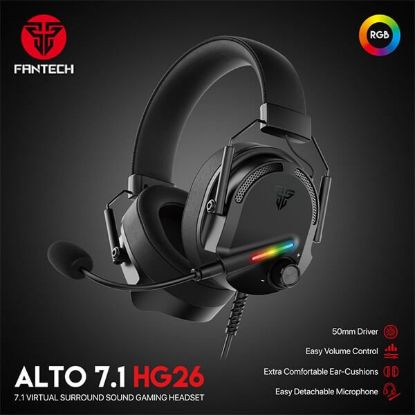Picture of Fantech ALTO HG26 7.1 Virtual Surround USB Wired Ultra Comfort Gaming Headset - RGB Lighting Effects, Noise Cancelling Detachable Microphone, On-Ear Volume Controls