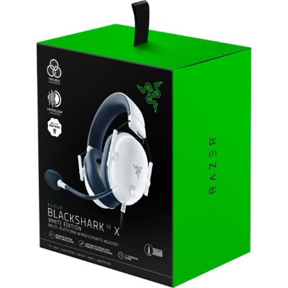 Picture of Razer BlackShark V2 X 7.1 Surround Sound Lightweight Wired Gaming Headset (3.5mm) - White Edition, Hyperclear Cardioid Mic, Cross-Platform PC/Mac/PS4/Xbox/Nintendo