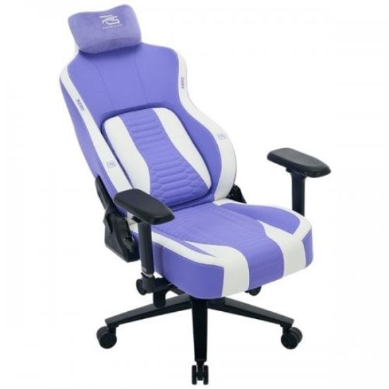 Picture of Proove Gaming Geek Gaming Chair - White/Purple, Metal Frame, 4D Armrests, Class 4 Gas Lift