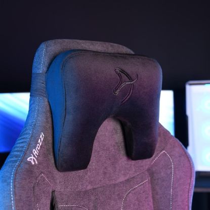 Picture of Arozzi Neck Pillow - Ergonomic Head & Neck Pillow, Memory Foam, Soft Fabric, Compatible with All Arozzi Chairs & Most Gaming Chairs, Velvet Black