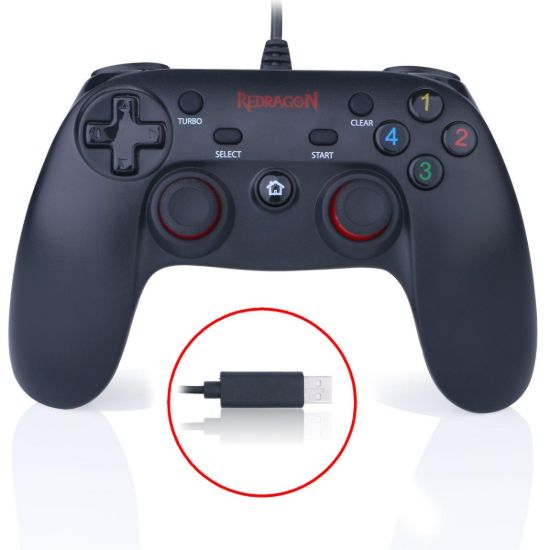 Picture of Redragon SATURN G807 Wired PC Game Controller Joystick - Dual Vibration, for PC, PS3, PlayStation, Android