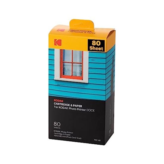 Picture of KODAK PHC-80 4PASS 4x6-Inch Cartridge & Paper Refill Pack - Compatible with KODAK Dock Photo Printers, 80 Photos