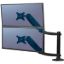 صورة ذراع شاشة Fellowes Platinum Series مزدوج متراص قابل للتعديل - أسود