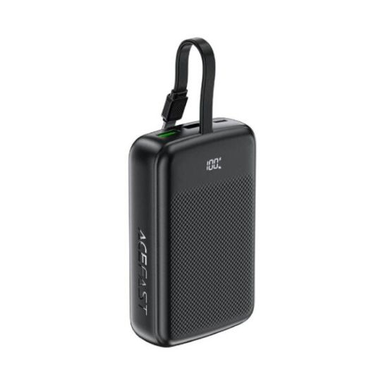 صورة باور بنك ACEFAST M14 بسعة 20,000mAh وقدرة 22.5W مع كابل USB-C مدمج - أسود