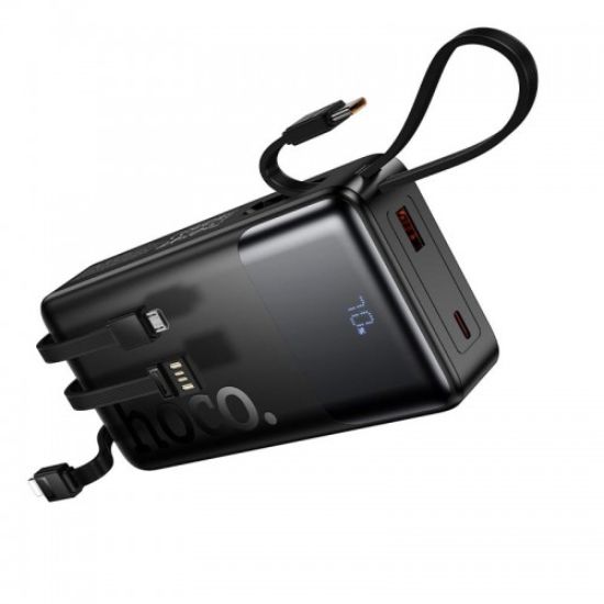 صورة باور بنك HOCO J156A Founder بقدرة 22.5W وPD20W وسعة 20,000mAh مع كابلات مدمجة - أسود
