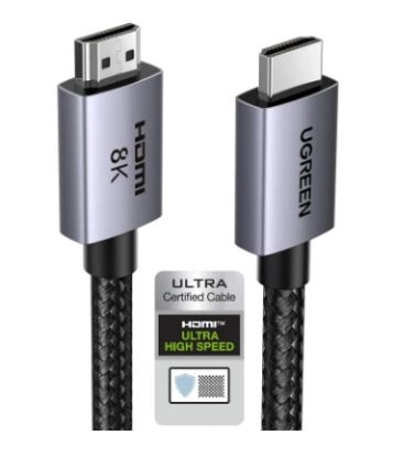 Picture of UGREEN 25911 8K HDMI 2.1 Cable 48Gbps 10FT, Ultra High Speed HDMI Cord Aluminum, 4K@240Hz 120Hz 10K 8K@60Hz, For PS5/Blu-ray/Roku TV/Switch 2/Mac mini