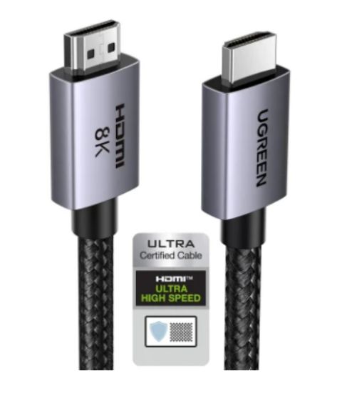 Picture of UGREEN 25911 8K HDMI 2.1 Cable 48Gbps 10FT, Ultra High Speed HDMI Cord Aluminum, 4K@240Hz 120Hz 10K 8K@60Hz, For PS5/Blu-ray/Roku TV/Switch 2/Mac mini