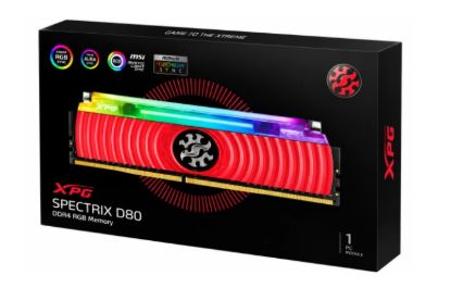 Picture of ADATA XPG SPECTRIX D80 16GB DDR4 3200MHz CL16 RGB Desktop RAM - Red