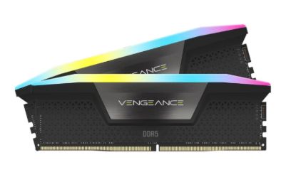 صورة كت رام CORSAIR VENGEANCE RGB سعة 96GB (2x48GB) DDR5 بسرعة 6400MT/s وتوقيت CL32 - أسود