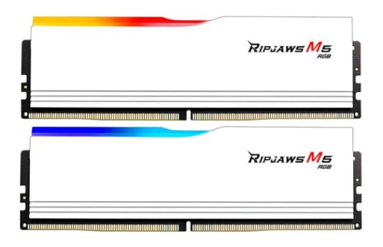 صورة كت رام G.SKILL Ripjaws M5 RGB سعة 32GB (2x16GB) DDR5 بسرعة 6000MT/s وتوقيت CL36 - أبيض