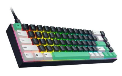 صورة كيبورد Razer Reclusa X Mini 65% ميكانيكي قابل للتبديل يدعم مفاتيح 3 و5 بن، مفاتيح Razer Orange Tactile الجيل الثالث، إضاءة Chroma RGB، أزرار Double ABS، عزل صوتي