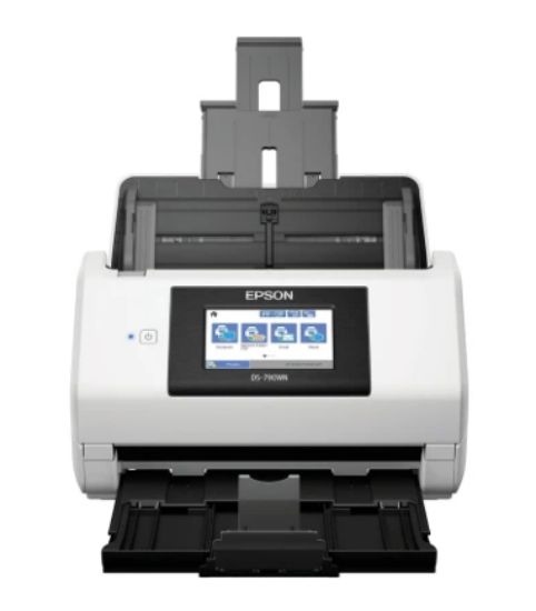 صورة ماسح ضوئي Epson DS-790WN لاسلكي وشبكي | مسح مزدوج الوجه مع تغذية مستندات تلقائية 100 ورقة وسرعة حتى 45 صفحة بالدقيقة، متوافق مع PC وMac