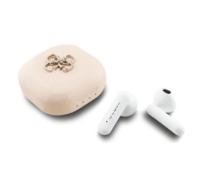 Picture of Guess 4G Metal Logo TWS Bluetooth Earphones with Charging Case - Pink