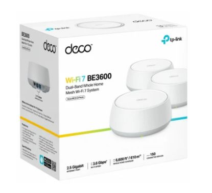 Picture of TP-Link Deco BE22 BE3600 Dual-Band WLAN System 7 Mesh | 4-Stream 3.6 Gbit/s, 160 MHz Channels | VPN, MLO, 3 Pack