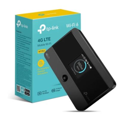 Picture of TP-Link M7352 Portable WiFi 6 MiFi, 4G Router with SIM Slot, LCD Display, Connect Up to 10 Devices, 2550mAh Battery, Micro SD Storage, tpMiFi App Management