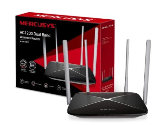 Picture of MERCUSYS AC1200 Dual Band Wireless Router, Wi-Fi Speed Up to 867 Mbps/5 GHz + 300 Mbps/2.4 GHz, Compatible with IPTV and IPv6, Easy installation