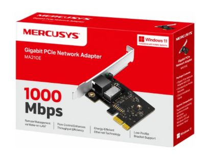 Picture of Mercusys MA210E Gigabit PCIe Network Card for PC, Wake on LAN, Energy Efficient Ethernet, Flow Control, Compatible with Windows