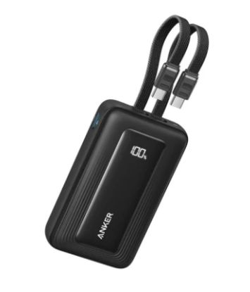 Picture of Anker Zolo A110L 10000mAh 35W Power Bank with Dual Built-In USB-C Cables - Black