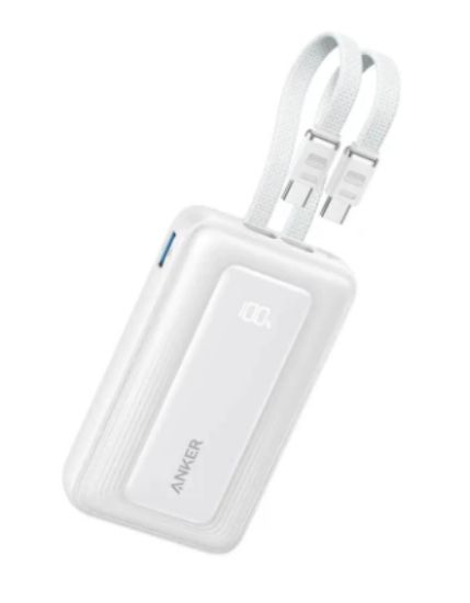 Picture of Anker Zolo A110L 10000mAh 35W Power Bank with Dual Built-In USB-C Cables - White