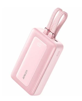 Picture of Anker Zolo Power Bank 20000mAh 30W with Built-In USB-C & Lightning Cables - Pink