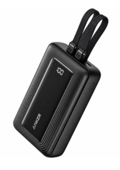 Anker Zolo Power Bank 20000mAh 30W with Built-In USB-C & Lightning Cables - Black | UPS & Power Protection | Power Bank